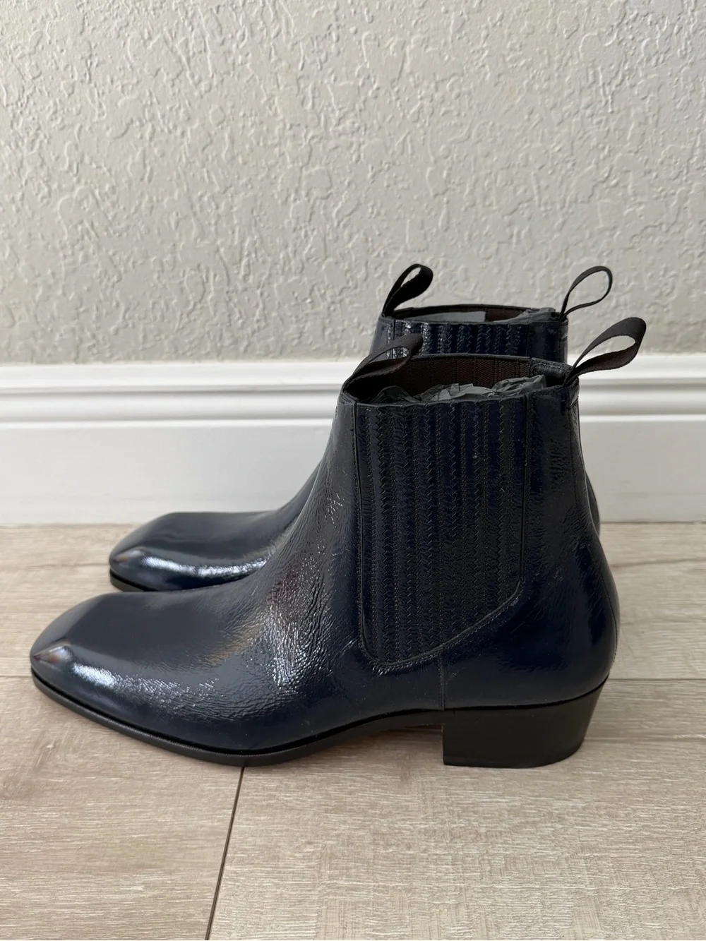 Tom Ford Navy Chelsea Ankle Boots Hailey midnight blue men 11.5 new